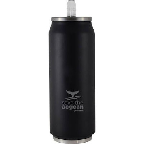 ISOTHERMIC CUP  01-7843 (5207158007843) MATTE BLACK 500ml ΜΕ ΚΑΛΑΜΑΚΙ